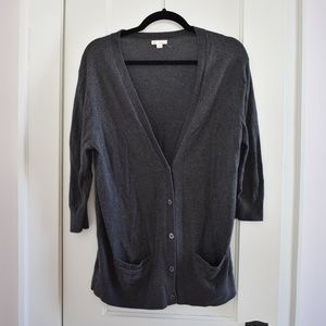 GAP Gray V-Neck Button Cardigan
